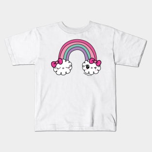 cute kawaii cloud and rainbow Kids T-Shirt